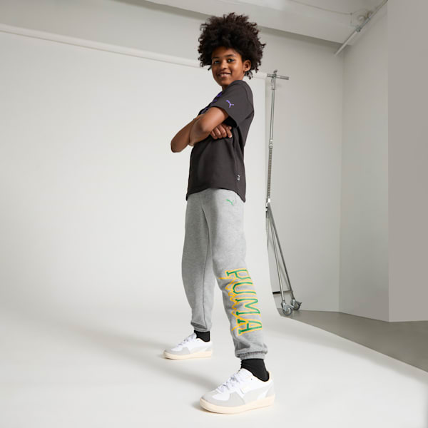 Palermo Leather Big Kids' Sneakers, PUMA White-Cool Light Gray-Sugared Almond, extralarge
