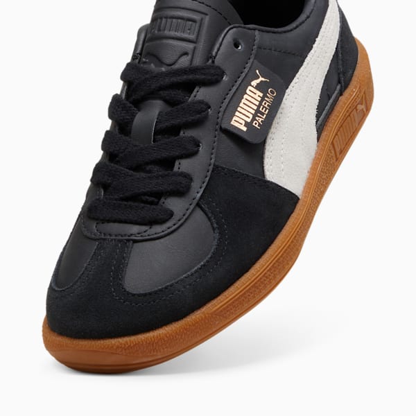 Baskets en cuir Palermo Enfant et Adolescent, PUMA Black-Feather Gray-Gum, extralarge