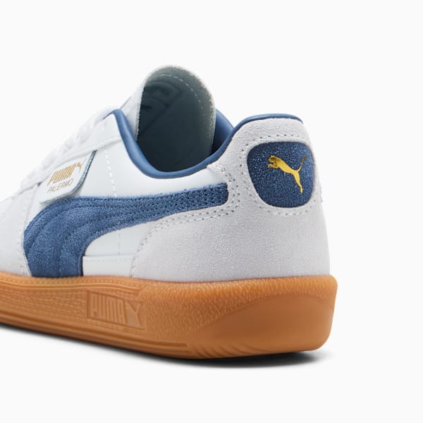 Tenis adolescentes de cuero Palermo, PUMA White-Dark Indigo, extralarge