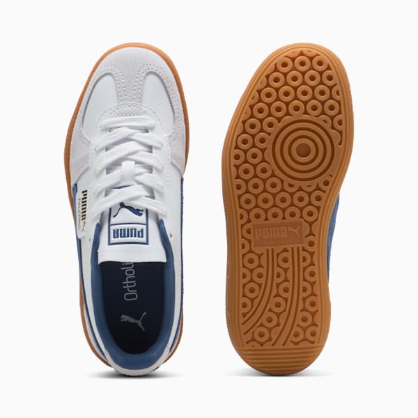 Tenis adolescentes de cuero Palermo, PUMA White-Dark Indigo, extralarge