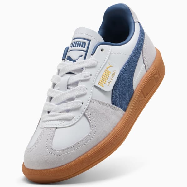 Palermo Leather Big Kids' Sneakers, PUMA White-Dark Indigo, extralarge