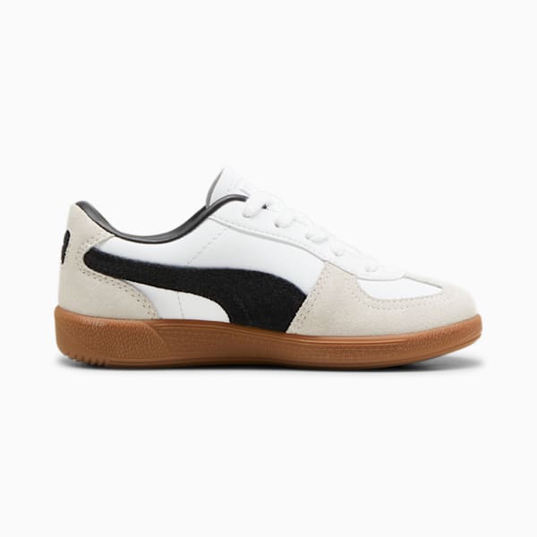 Tenis de piel para niños pequeños Palermo, PUMA White-Vapor Gray-Gum, extralarge