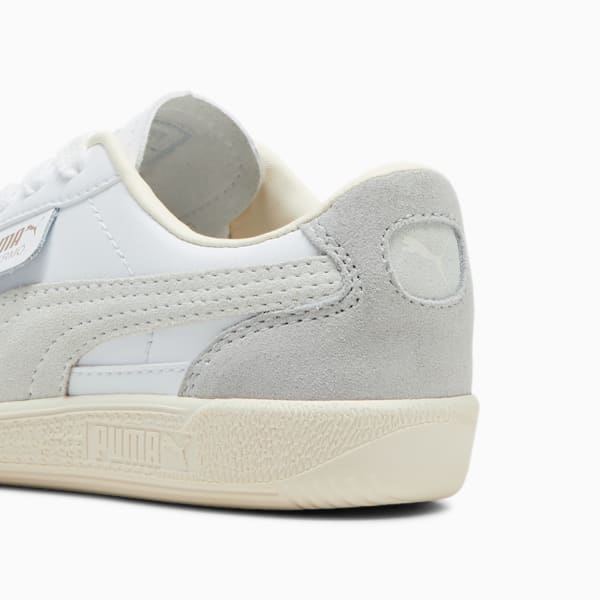 Tenis infantiles de cuero Palermo, PUMA White-Cool Light Gray-Sugared Almond, extralarge
