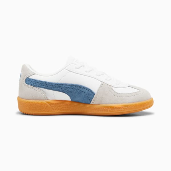 Tenis infantiles de cuero Palermo, PUMA White-Blue Horizon-Gum, extralarge