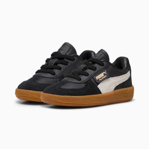 Palermo Leather Toddlers' Sneakers, PUMA Black-Feather Gray-Gum, extralarge