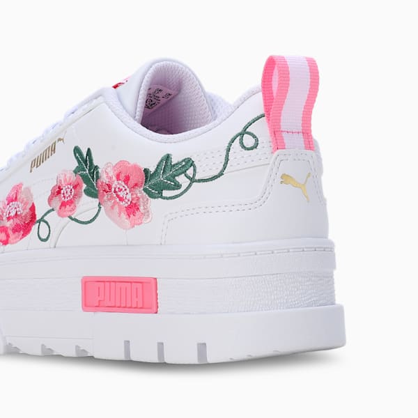 Mayze Embroidery Youth Sneakers, PUMA White-Fast Pink-Vine, extralarge-IND