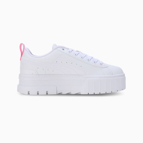 Mayze Embroidery Youth Sneakers, PUMA White-Fast Pink-Vine, extralarge-IND