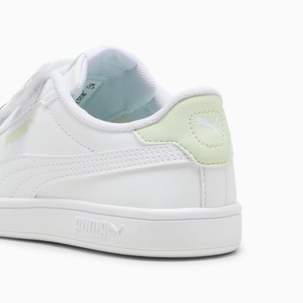 PUMA Smash 3.0 Badges Kids' Sneakers, PUMA White-Green Illusion, extralarge