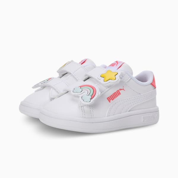 Smash 3.0 Badges Toddlers' Sneakers, PUMA White-Passionfruit, extralarge-IND