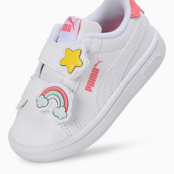 Smash 3.0 Badges Toddlers' Sneakers, PUMA White-Passionfruit, extralarge-IND
