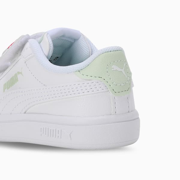 PUMA Smash 3.0 Badges Toddlers' Sneakers, PUMA White-Green Illusion, extralarge-IND