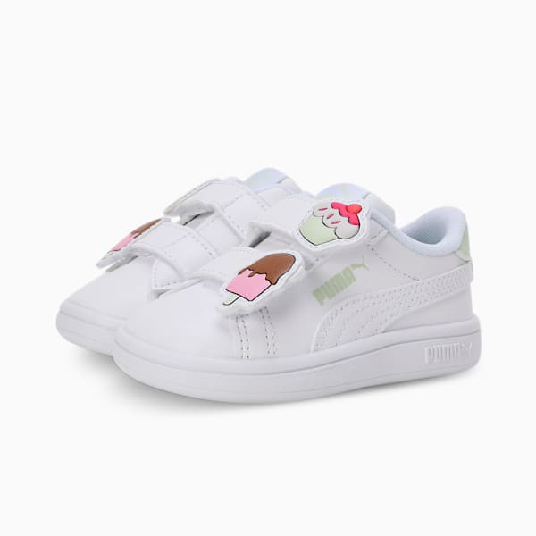 Smash 3.0 Badges Toddlers' Sneakers, PUMA White-Green Illusion, extralarge-IND