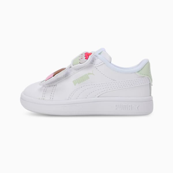 PUMA Smash 3.0 Badges Toddlers' Sneakers, PUMA White-Green Illusion, extralarge-IND
