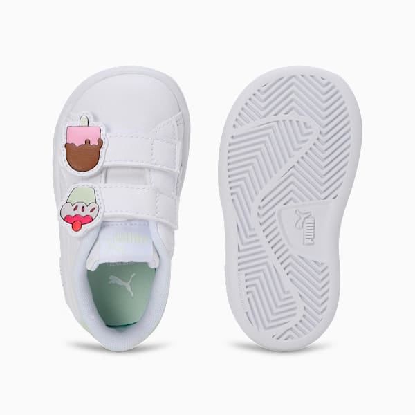 PUMA Smash 3.0 Badges Toddlers' Sneakers, PUMA White-Green Illusion, extralarge-IND