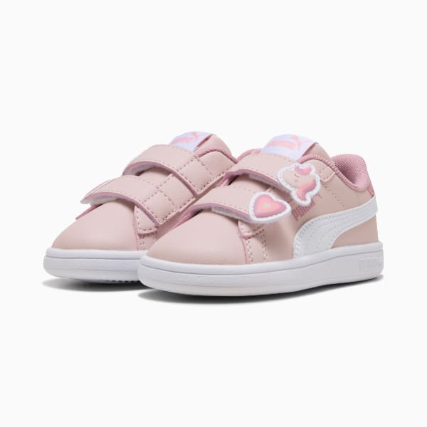 PUMA Smash 3.0 Badges Toddlers' Sneakers, Mauve Mist-PUMA White, extralarge
