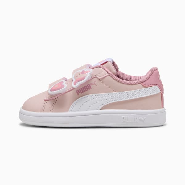 PUMA Smash 3.0 Badges Toddlers' Sneakers, Mauve Mist-PUMA White, extralarge