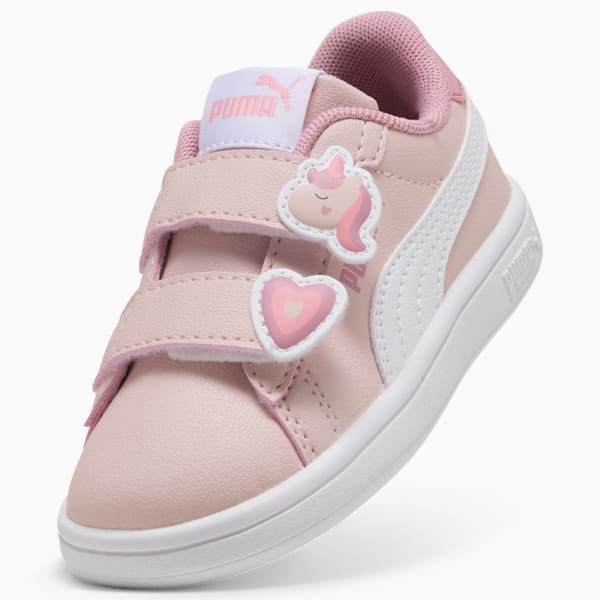 PUMA Smash 3.0 Badges Toddlers' Sneakers, Mauve Mist-PUMA White, extralarge