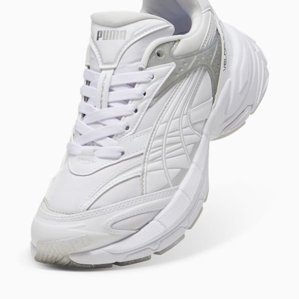 Silver puma sneakers best sale
