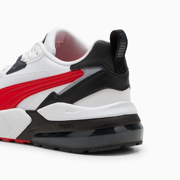 Tenis anchos para hombre Vis2K, PUMA White-For All Time Red-PUMA Black, extralarge