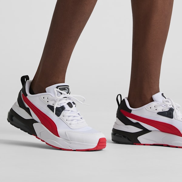 Tenis anchos para hombre Vis2K, PUMA White-For All Time Red-PUMA Black, extralarge