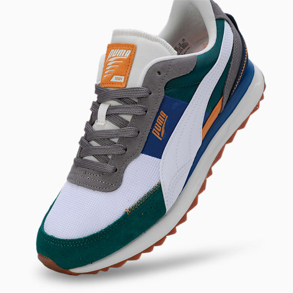 Road Rider Suede Unisex Sneakers, PUMA White-Varsity Green, extralarge-IND