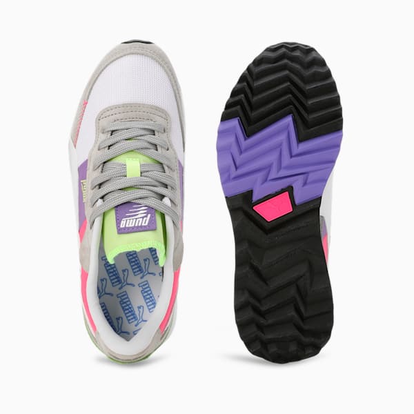 Road Rider Suede Sneakers, Smokey Gray-Fluro Pink Pes, extralarge-IND