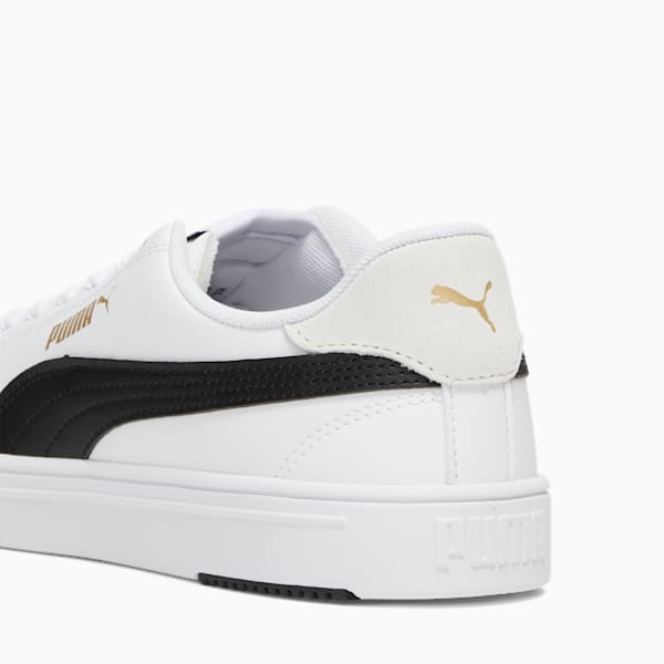 Serve Pro Lite Women's Sneakers, Puma White-Puma Black-Puma Team Gold, extralarge