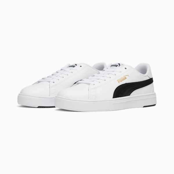 Serve Pro Lite Women's Sneakers, Puma White-Puma Black-Puma Team Gold, extralarge