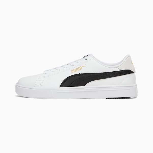 Serve Pro Lite Women's Sneakers, Puma White-Puma Black-Puma Team Gold, extralarge