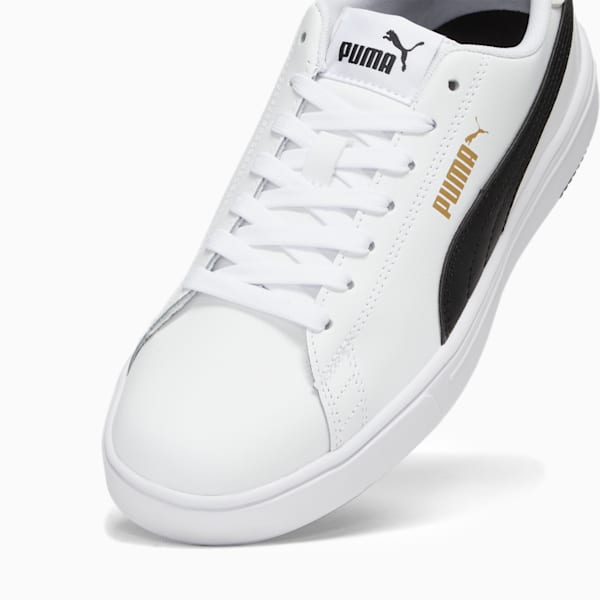 Serve Pro Lite Women's Sneakers, Puma White-Puma Black-Puma Team Gold, extralarge