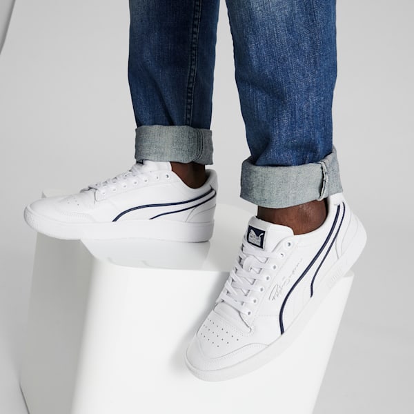 Tenis para hombre PUMA x TMC Ralph Sampson All Star, PUMA White-PUMA Navy-PUMA Silver, extralarge