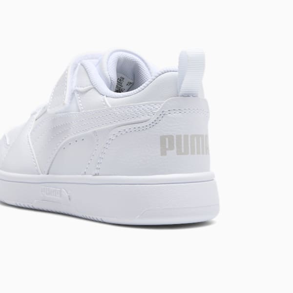 Puma Rebound V6 Lo Little Kids' Sneakers, PUMA White-Cool Light Gray, extralarge