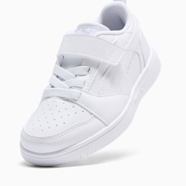 Puma Rebound V6 Lo Little Kids' Sneakers, PUMA White-Cool Light Gray, extralarge
