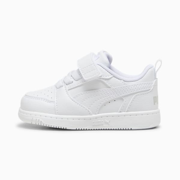 Tenis para infantes PUMA Rebound V6 Lo, PUMA White-Cool Light Gray, extralarge