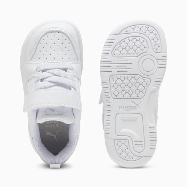 Tenis para bebés PUMA Rebound V6 Lo, PUMA White-Cool Light Gray, extralarge