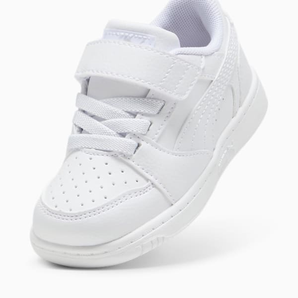 Tenis para infantes PUMA Rebound V6 Lo, PUMA White-Cool Light Gray, extralarge