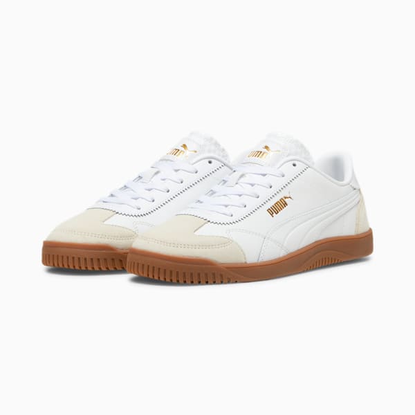 Tenis para hombre PUMA Club 5v5 Lux, Alpine Snow-PUMA White-PUMA Gold, extralarge