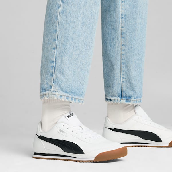 Tenis PUMA Turino II para hombre, PUMA White-PUMA Black-Cool Light Gray, extralarge