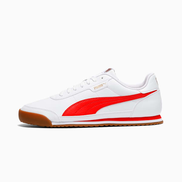 Sneakers PUMA Turino II Homme, PUMA White-PUMA Red-PUMA Gold, extralarge