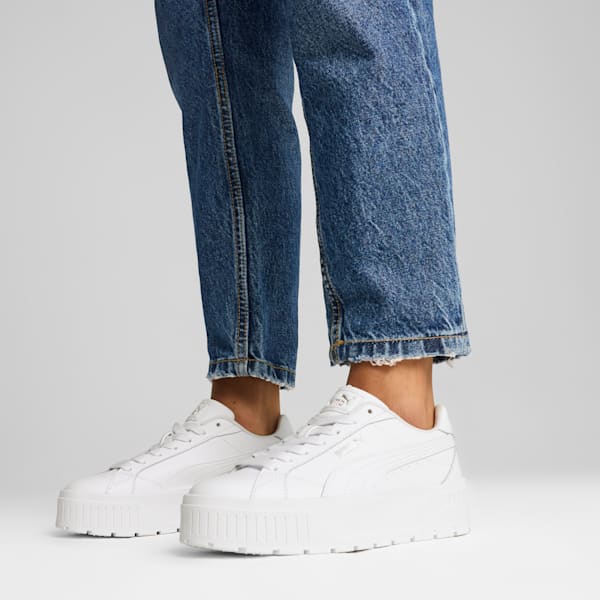 ウィメンズ カルメン 2 レザー スニーカー, PUMA White-PUMA White-PUMA Silver, extralarge-JPN