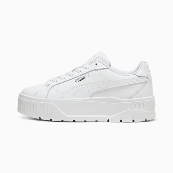 ウィメンズ カルメン 2 レザー スニーカー, PUMA White-PUMA White-PUMA Silver, extralarge-JPN
