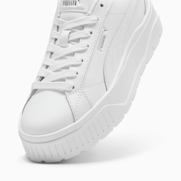 ウィメンズ カルメン 2 レザー スニーカー, PUMA White-PUMA White-PUMA Silver, extralarge-JPN