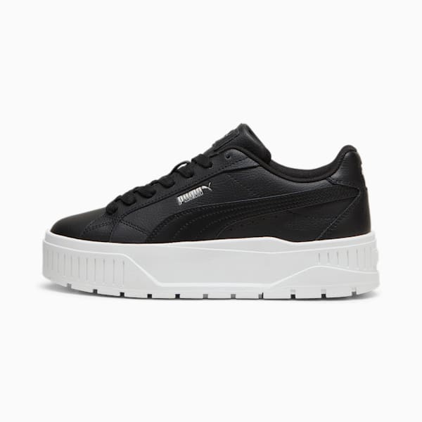 ウィメンズ カルメン 2 レザー スニーカー, PUMA Black-PUMA Black-PUMA White, extralarge-JPN