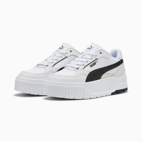 Karmen II Idol Women's Sneakers, PUMA White-PUMA Black-Feather Gray, extralarge