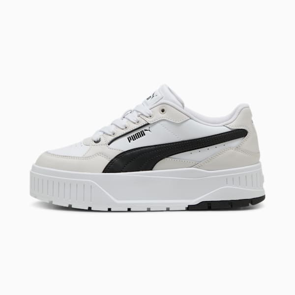 Karmen II Idol Women's Sneakers, PUMA White-PUMA Black-Feather Gray, extralarge