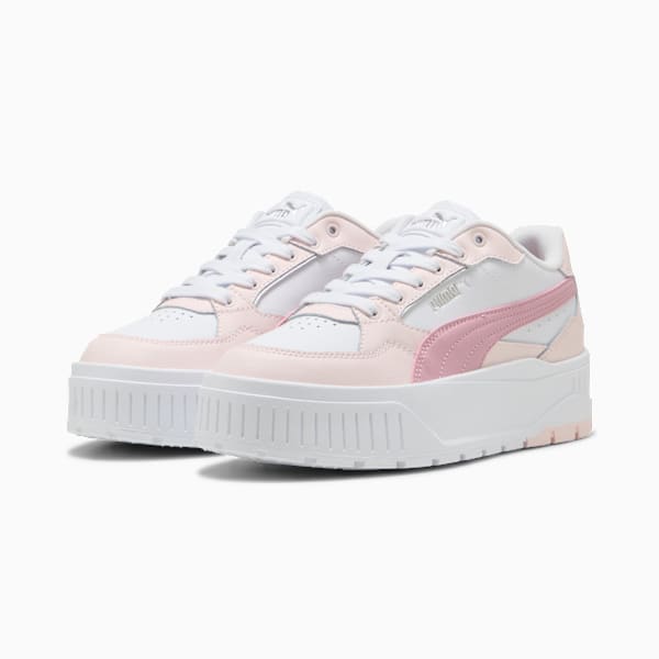 Karmen II Idol Women's Sneakers, PUMA White-Poised Pink-Jasmine Flower, extralarge