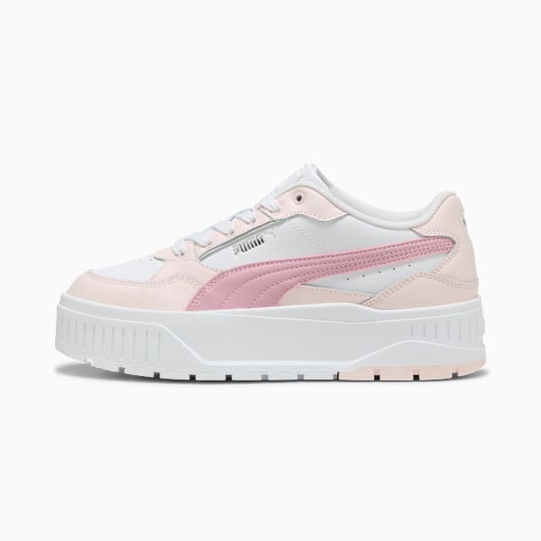 Karmen II Idol Women's Sneakers, PUMA White-Poised Pink-Jasmine Flower, extralarge