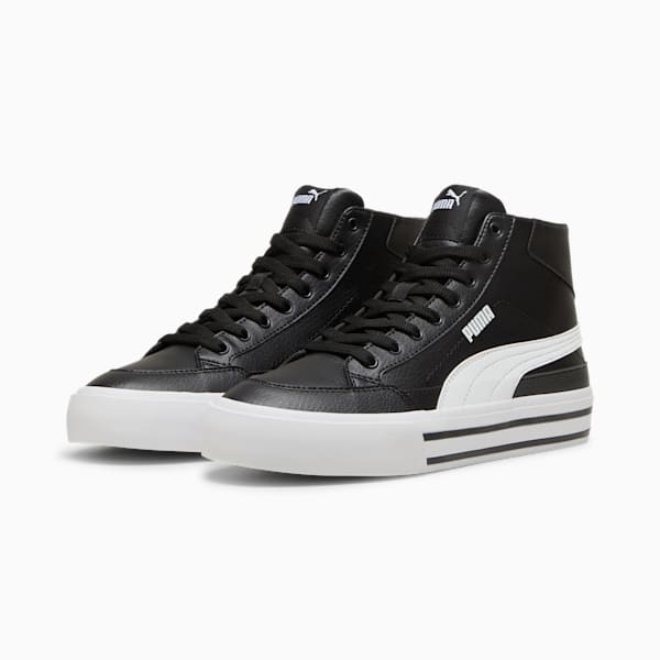 Tenis para hombre Court Classic Vulc Retro C, PUMA Black-PUMA White, extralarge