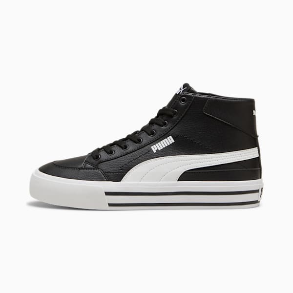 Tenis para hombre Court Classic Vulc Retro C, PUMA Black-PUMA White, extralarge