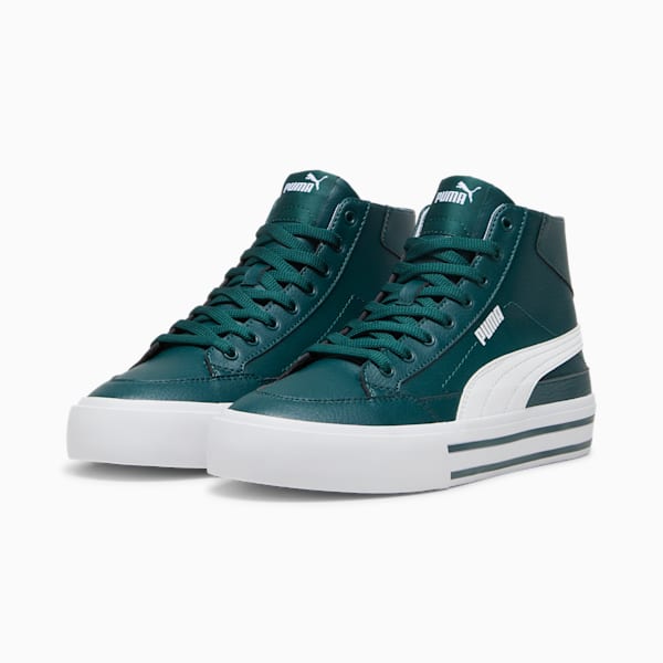 Court Classic Vulc Mid Men's Sneakers, Dark Myrtle-PUMA White, extralarge